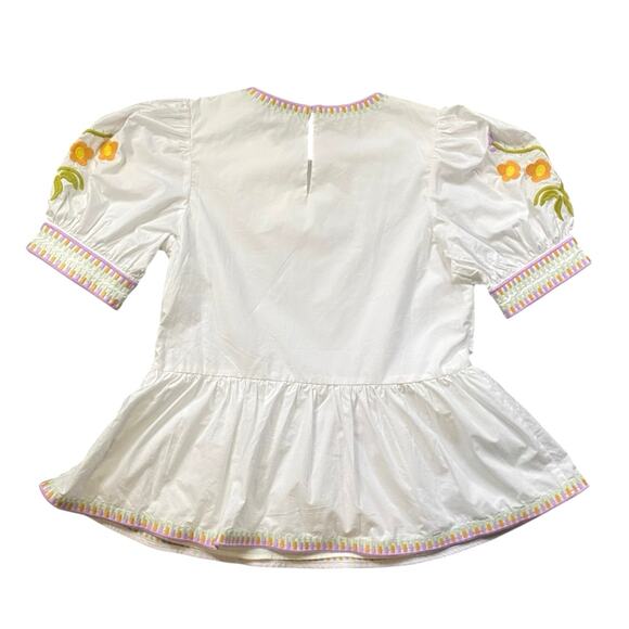 English Factory Embroidered Peplum Cotton Top NWT - S - Picture 4 of 4